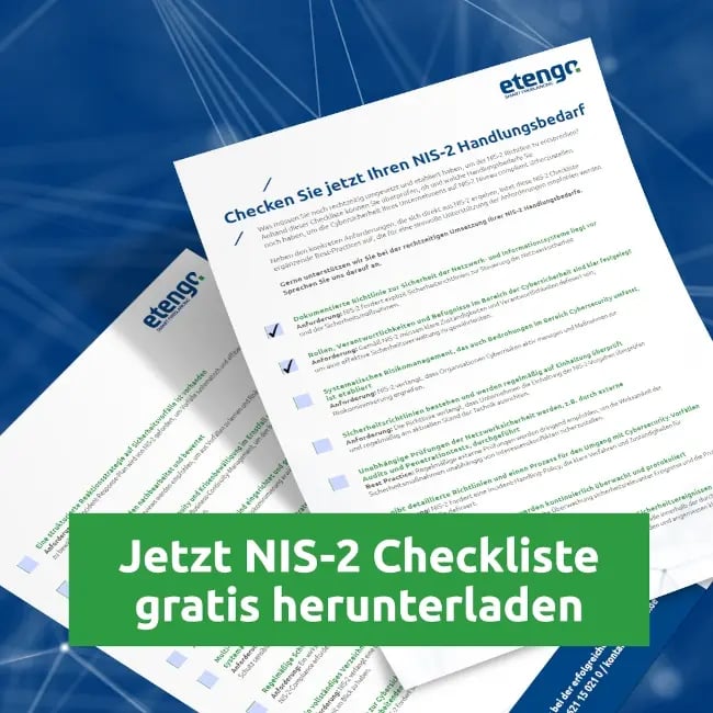 Die etengo NIS-2 Checkliste - Jetzt gratis herunterladen Die etengo NIS-2 Checkliste - Jetzt gratis herunterladen